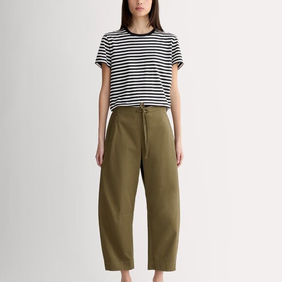 Everlane Women's Easy Barrel Pant in Olive, Size Extra Small, Cotton/Twill - Picture 2 of 4